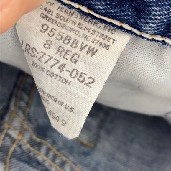 VTG WRANGLER Y2K Recycled Denim Ruffle skirt Tiny Size 23 Stripes Retro - Picture 5 of 6